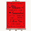 Red I Love You Message For Mum Customised Wedding Sign