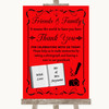 Red Photo Guestbook Friends & Family Customised Wedding Sign