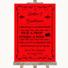 Red Pick A Prop Photobooth Customised Wedding Sign