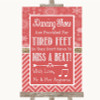 Red Winter Dancing Shoes Flip-Flop Tired Feet Customised Wedding Sign