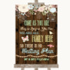 Rustic Floral Wood All Family No Seating Plan Customised Wedding Sign