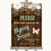 Rustic Floral Wood Signing Frame Guestbook Customised Wedding Sign