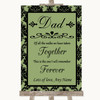 Sage Green Damask Dad Walk Down The Aisle Customised Wedding Sign