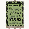 Sage Green Damask Drink Champagne Dance Stars Customised Wedding Sign