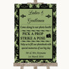 Sage Green Damask Pick A Prop Photobooth Customised Wedding Sign