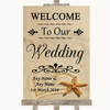 Sandy Beach Welcome To Our Wedding Customised Wedding Sign