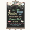 Shabby Chic Chalk As Families Become One Seating Plan Customised Wedding Sign