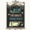 Shabby Chic Chalk Photobooth This Way Right Customised Wedding Sign