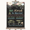 Shabby Chic Chalk Signature Favourite Drinks Customised Wedding Sign