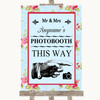 Shabby Chic Floral Photobooth This Way Right Customised Wedding Sign