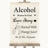 Shabby Chic Ivory Alcohol Bar Love Story Customised Wedding Sign