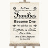 Shabby Chic Ivory As Families Become One Seating Plan Customised Wedding Sign