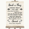 Shabby Chic Ivory Grab A Bag Candy Buffet Cart Sweets Customised Wedding Sign