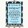Sky Blue Damask Instagram Photo Sharing Customised Wedding Sign