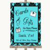 Tiffany Blue Damask Cards & Gifts Table Customised Wedding Sign