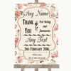 Vintage Roses Thank You Bridesmaid Page Boy Best Man Customised Wedding Sign