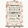 Vintage Roses All Family No Seating Plan Customised Wedding Sign