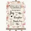 Vintage Roses Hankies And Tissues Customised Wedding Sign