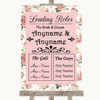 Vintage Roses Who's Who Leading Roles Customised Wedding Sign