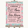 Vintage Shabby Chic Rose Cheese Board Song Customised Wedding Sign