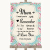 Vintage Shabby Chic Rose I Love You Message For Mum Customised Wedding Sign