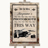 Vintage Photobooth This Way Right Customised Wedding Sign