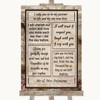 Vintage Romantic Vows Customised Wedding Sign