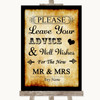 Western Guestbook Advice & Wishes Mr & Mrs Customised Wedding Sign