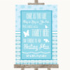 Winter Blue All Family No Seating Plan Customised Wedding Sign