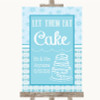 Winter Blue Let Them Eat Cake Customised Wedding Sign