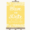 Yellow Burlap & Lace Save The Date Customised Wedding Sign