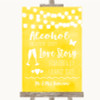 Yellow Watercolour Lights Alcohol Bar Love Story Customised Wedding Sign