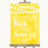 Yellow Watercolour Lights Bucket List Customised Wedding Sign