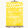 Yellow Watercolour Lights Confetti Customised Wedding Sign