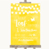 Yellow Watercolour Lights Fingerprint Tree Instructions Wedding Sign