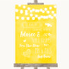 Yellow Watercolour Lights Guestbook Advice & Wishes Mr & Mrs Wedding Sign