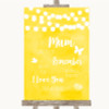 Yellow Watercolour Lights I Love You Message For Mum Customised Wedding Sign