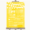 Yellow Watercolour Lights I Spy Disposable Camera Customised Wedding Sign