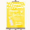 Yellow Watercolour Lights Message In A Bottle Customised Wedding Sign