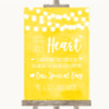 Yellow Watercolour Lights Sign a Heart Customised Wedding Sign