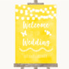 Yellow Watercolour Lights Welcome To Our Wedding Customised Wedding Sign