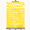 Yellow Watercolour Lights When I Tell You I Love You Customised Wedding Sign