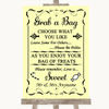 Yellow Grab A Bag Candy Buffet Cart Sweets Customised Wedding Sign