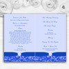 Cobalt Blue Vintage Floral Damask Diamante Wedding Double Cover Order Of Service