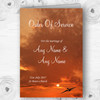 Plane In The Sky Sunset Jetting Off Abroad Wedding Double Cover Order Of Service