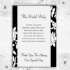 Black And White Floral Flower Personalised Wedding Double Cover Order Of Service