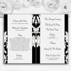 Black And White Floral Flower Personalised Wedding Double Cover Order Of Service