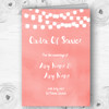 Coral Pink Lights Watercolour Personalised Wedding Double Cover Order Of Service