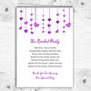 Purple Watercolour Heart Drop Personalised Wedding Double Cover Order Of Service