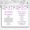 Purple Watercolour Heart Drop Personalised Wedding Double Cover Order Of Service